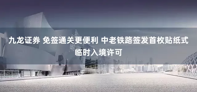 九龙证券 免签通关更便利 中老铁路签发首枚贴纸式临时入境许可
